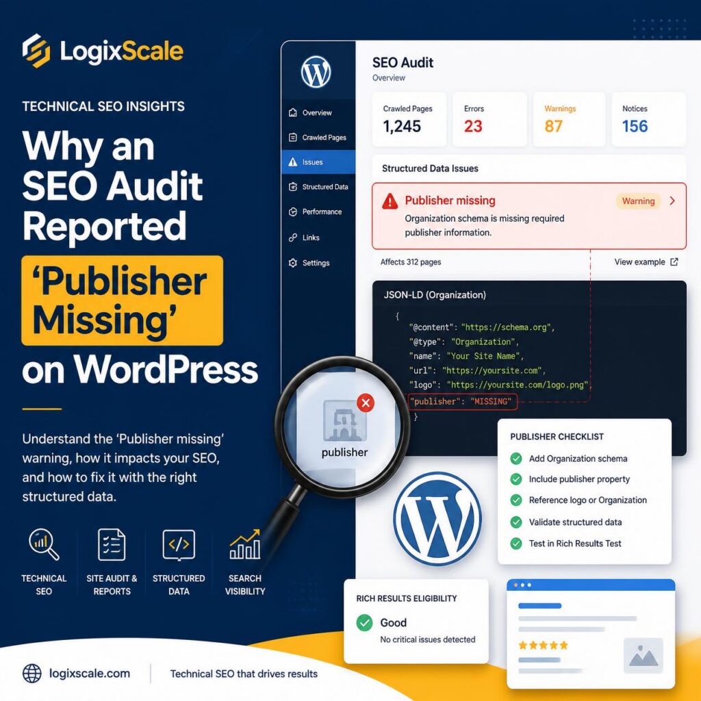 Why an SEO Audit Reported “Publisher Missing” on WordPress
